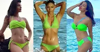 bollywood actress neon green bikini