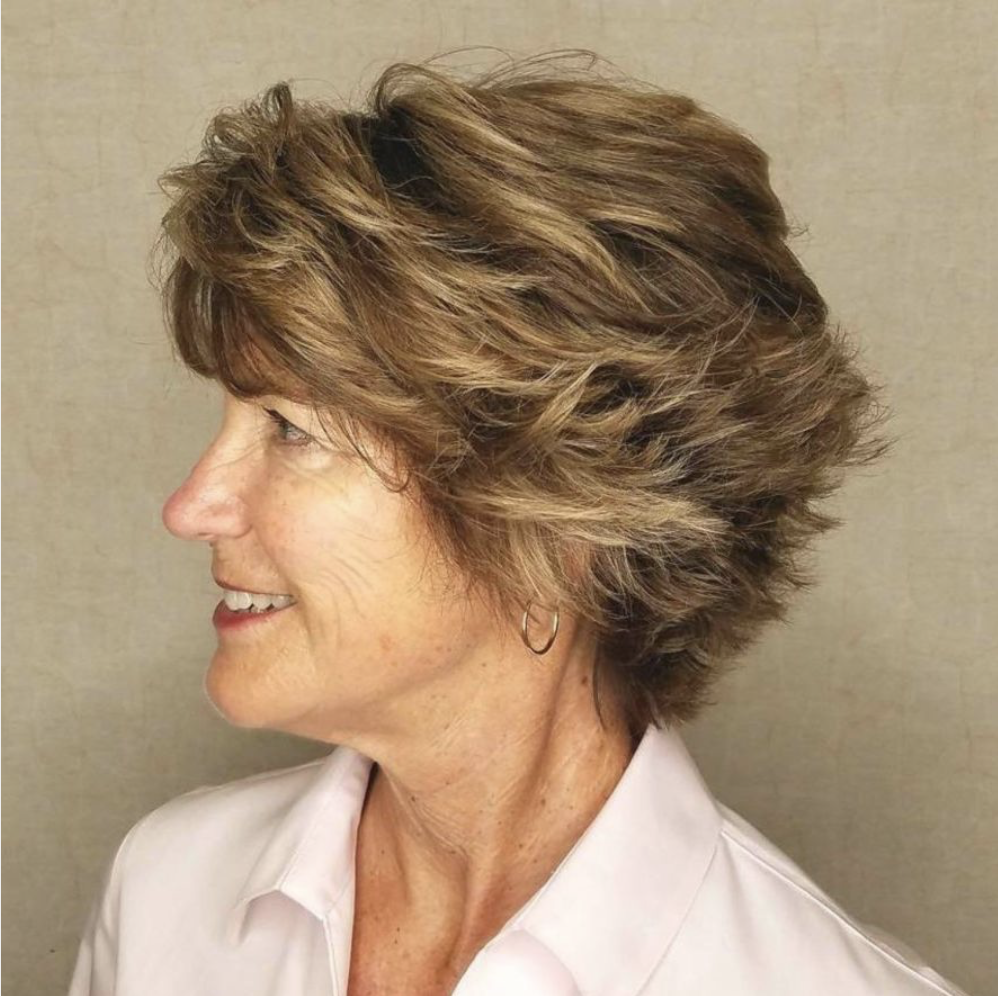 hairstyles for over 50 with round face