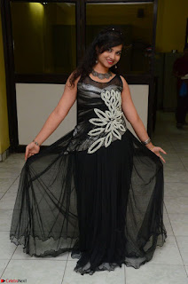 Shrisha Dasari in Sleeveless Short Black Dress At Follow Follow U Audio Launch 064.JPG
