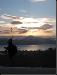 dirty window sunrise
