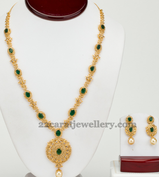 Pachi Long Chain with Round Emeralds