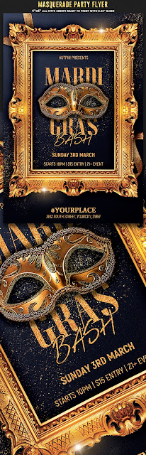  Masquerade Mardi Gras Party Flyer