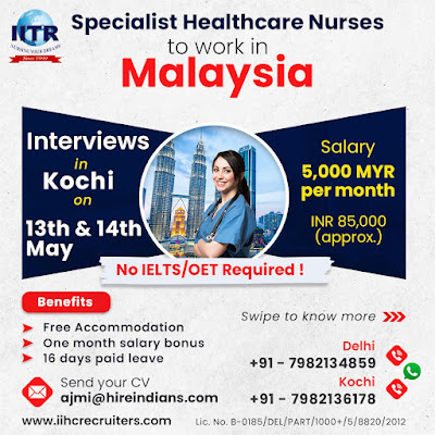 Urgently Required Nurses for Malaysia - Free Recruitment