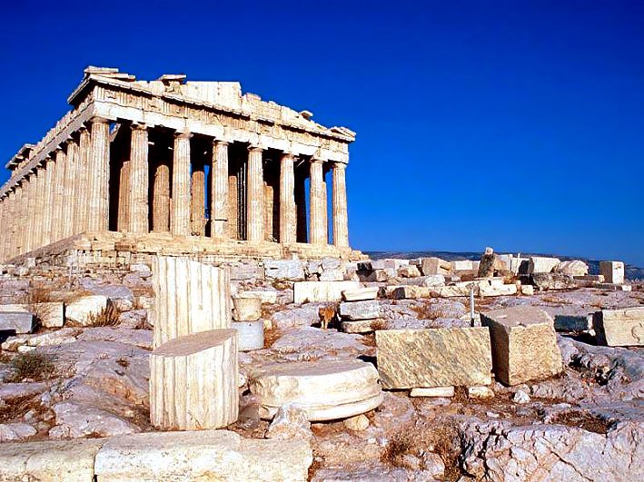 The acropolis and parthenon in