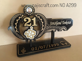 No.A299 COOK ISLAND AND SAMOAN 21ST KEY 70CM - GOLD NAME