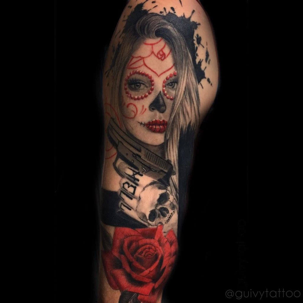 foto de una catrina tatuada