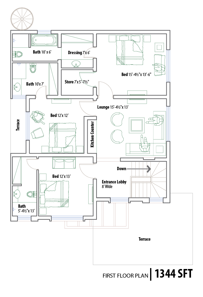 2 Bedroom Apartment Building Plans