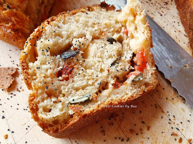 Brioche semintegral con tomate y mozzarella