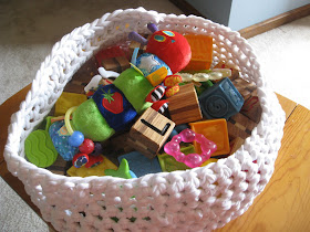 crocheted basket