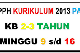 Contoh RKH RPPH KB 2-3 Tahun Semester 2 Minggu 9 s.d 16