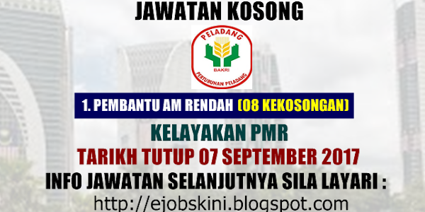 Jawatan Kosong Pertubuhan Peladang Kawasan Bakri - 07 September 2017