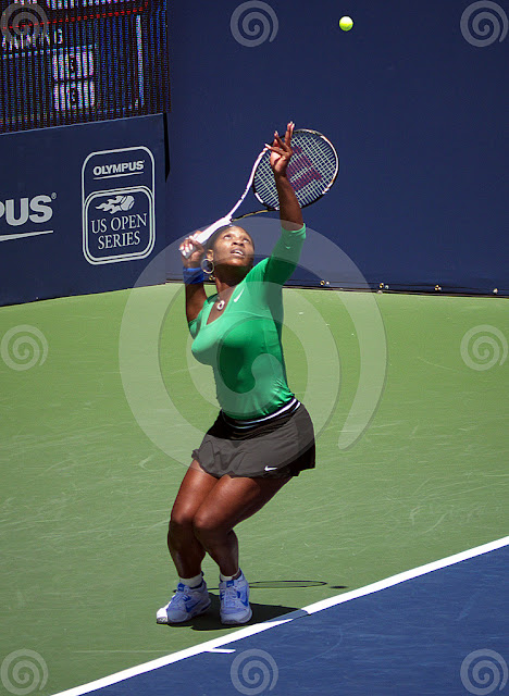 Fashionable Serena Williams Serving to Win.