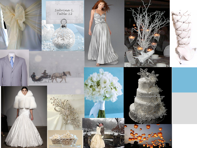 homage to the white and silver color scheme of the wedding since blue is