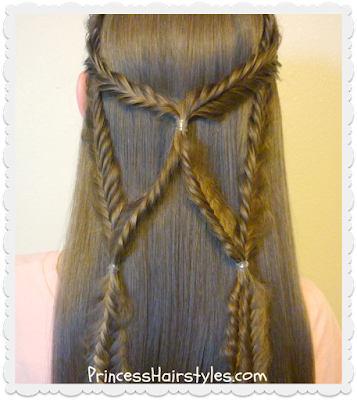 Braided hairstyle tutorial, angel wings fishtail braid tie back