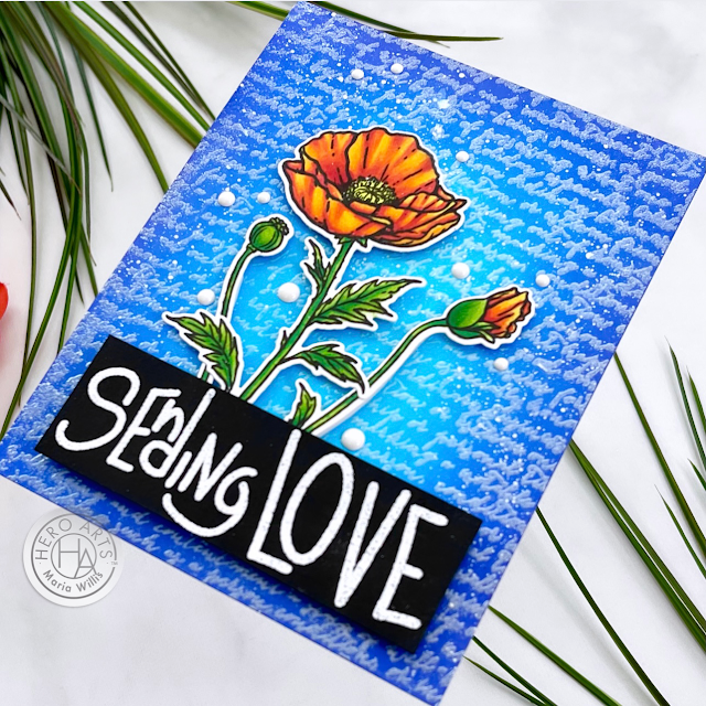 Cardbomb, Maria Willis, Hero Arts, Spring Catalog Release 2021, cards, cardmaking, stamps, stamping, ink, paper, papercrafting, art, diy, handmade, color, coloring, ink blending, heat embossing,watercolor,copics,copic markers,flowers,