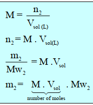 المولارية Molarity  التركيز الجزيئي الحجمي ( الجزيئية الحجمية)