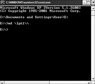 command  md \lpt1\\