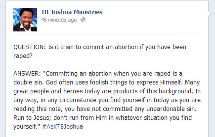 Untitled T.B Joshua Disagree With Pastor Chris Oyakhilome “An Ab0rtion When Youre Rap ed Is A Double Sin”
