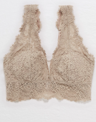 Aerie Eyelash Lace Plunge Bralette