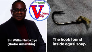 Man Discovers Metal Hook in Meal, Emphasizes Need for Caution While Eating Willie Nwokoye 