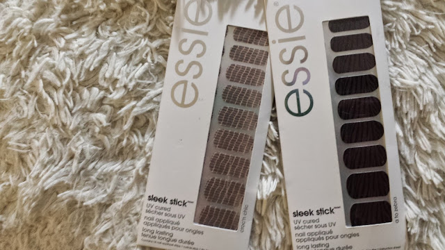  Essie Sleek Stick UV-cure Nail Appliques in Croc'n Chic 100 and a to Zebra 120