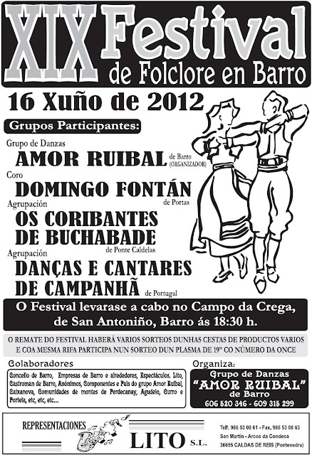 Festa do Viño de Barro: XIX Festival do Foclore de Barro 16 de Xuño, organizado por "Amor Ruibal".