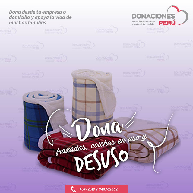 Dona frazadas - Dona colchas - Donaciones Perú