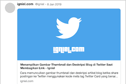 Cara Menampilkan Gambar Thumbnail dan Deskripsi Blog di Twitter