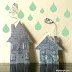 Decorative Antiqued Silver Houses - From Recycled Cardboard