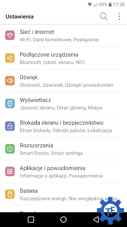 Ustawienia w lg g5