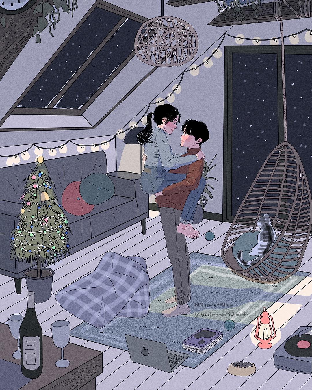 Heart-Warming Illustrations Depict The Romantic Moments Of A Happy Couple