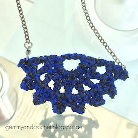 Crochet half moon necklace, crochet necklace