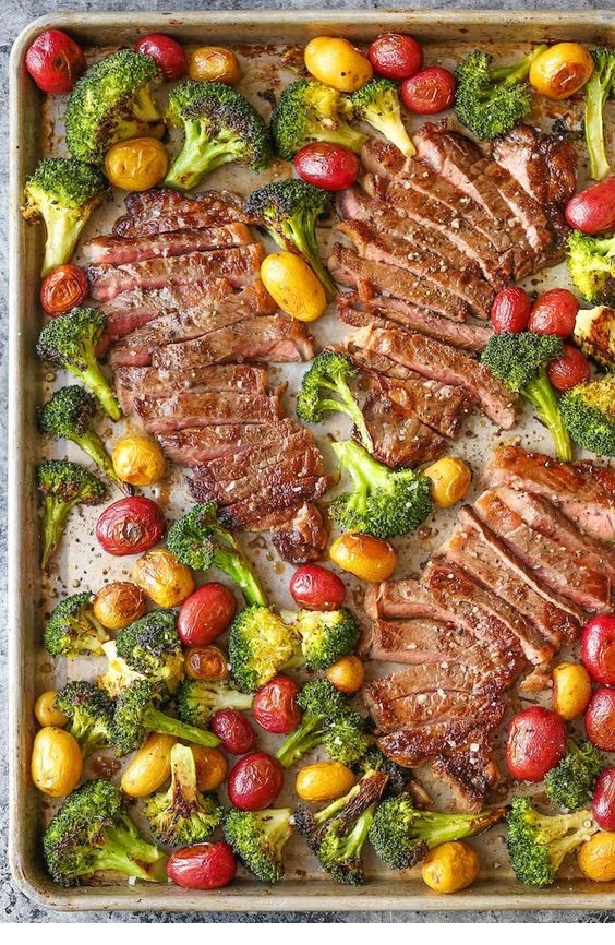 Sheet Pan Steak And Veggies