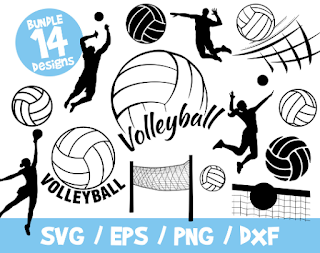 Volleyball SVG Bundle, Volleyball Vector, Volleyball Player SVG, Volleyball Net SVG, Volleyball Player Shirt, T-Shirt, Cricut, Wall Decal