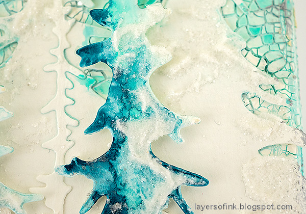 Layers of ink - Snowy Glittery Forest Canvas Tutorial by Anna-Karin Evaldsson.