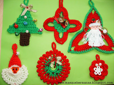 ADORNOS NAVIDEÑOS  A CROCHET O GANCHILLO MANUALIDADES NAVIDEÑAS 2015 - 2016