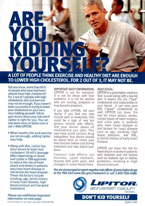 ... Blog: New Lipitor Ads Dis Exercise &amp; Healthy Diet. Are You Kidding Me
