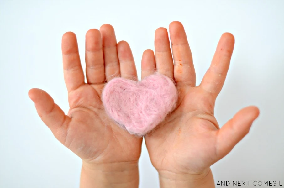 DIY felt worry hearts for kids who worry