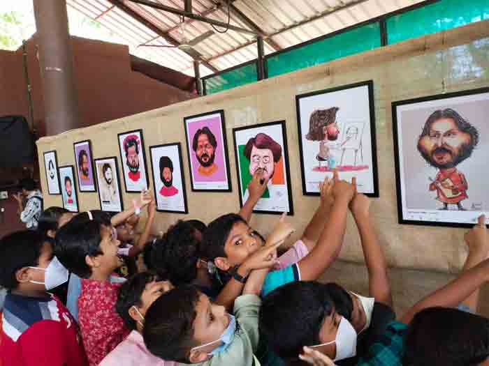 Commemoration of the 1st death anniversary of cartoonist Badusha and International Caricature Exhibition was held at Edappally Changampuzha Park, Kochi, News, Inauguration, Children, Kerala