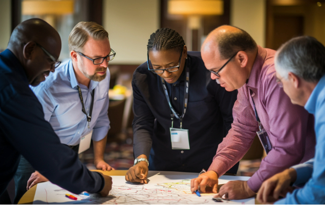 Group of colleagues re-evaluating their Community Health Assessment