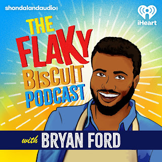 Graphic with black man with trimmed beard and the podcast title to his left.