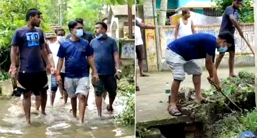 The-BJP-MLA-from-Bangaon-cleaned-the-drain