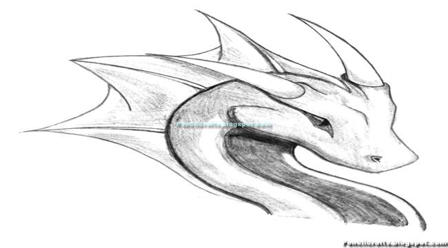 Cartoon Dragon Pencil Drawing