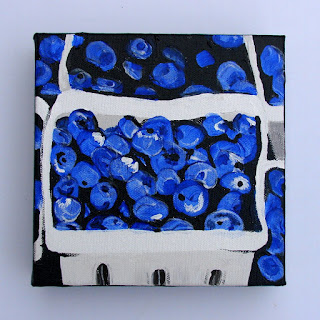 blueberries in a basket painting