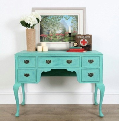 turquoise desk