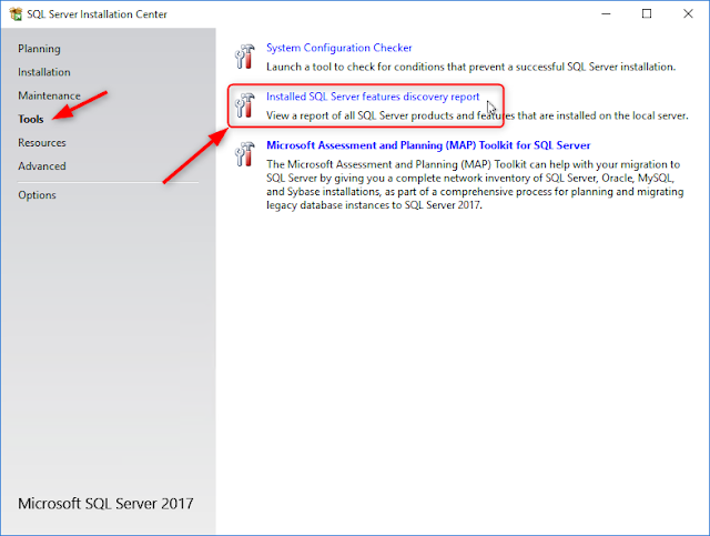 SQL Server Installation Center - Tools