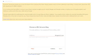 Setting up a Blogger account