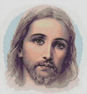 jesus face cross stitch pattern