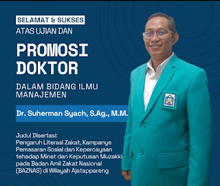 Humas IAIN Parepare, Suherman Syach promosi Doktor dalam Ilmu bidang Manajemen, (dok: Istimewa).