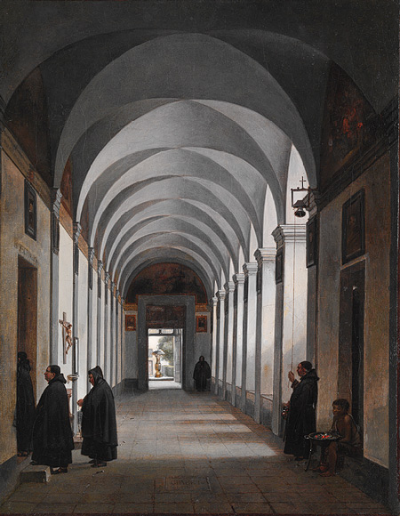 monks in a cloister
